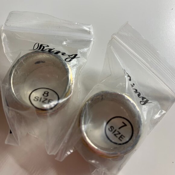 Solid sterling 925 silver, sz 7, copper and gold detail, man made opal, new - Picture 3 of 13